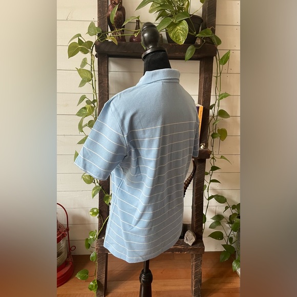 Eddie Bauer: Blue Golf Polo with White Stripes - Picture 13 of 17